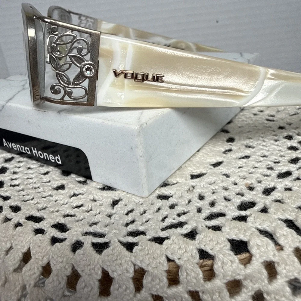 Vogue VO 3661-B 835 Gold Tan Ivory Rectangle Sunglasses Frames 52-16 130